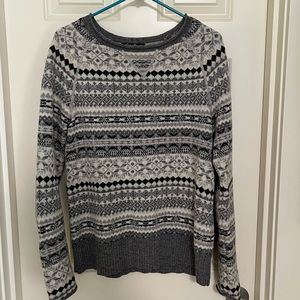 Eddie Bauer womens wool sweater long sleeve pattern shirt size medium tall